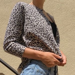 Leopard button up sweater!